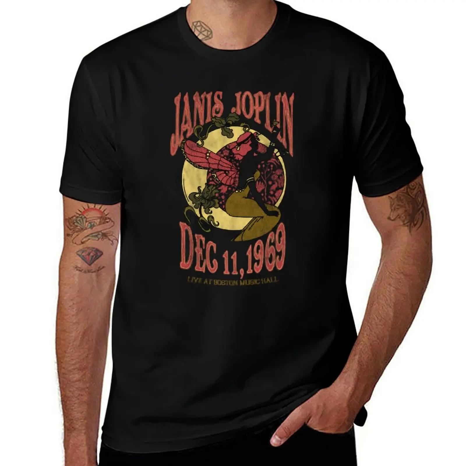 

Janis Joplin Boston Music Hall Junior's T-Shirt t shirts for man cotton soft man t shirts graphic T-Shirt