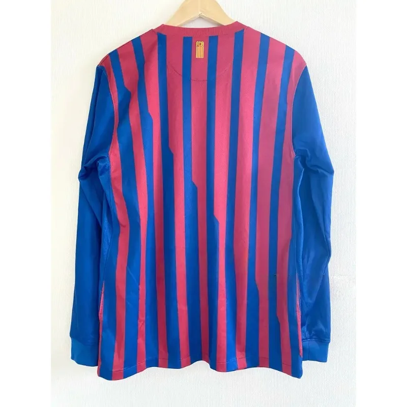 

3D Printed Red and Blue Striped Classic Retro Long-Sleeve Jersey – Unisex Football Fan Commemorative Shirt