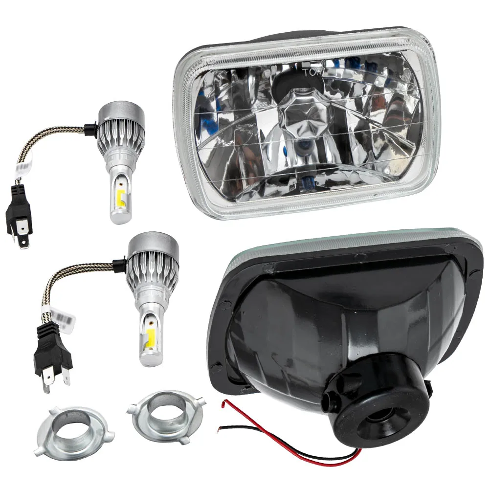 

12V Aluminum Led Headlights Conversion Kit 7x6 inch For i Jeep Wrangler2-Door 2-Door 2.5L 4.0 L