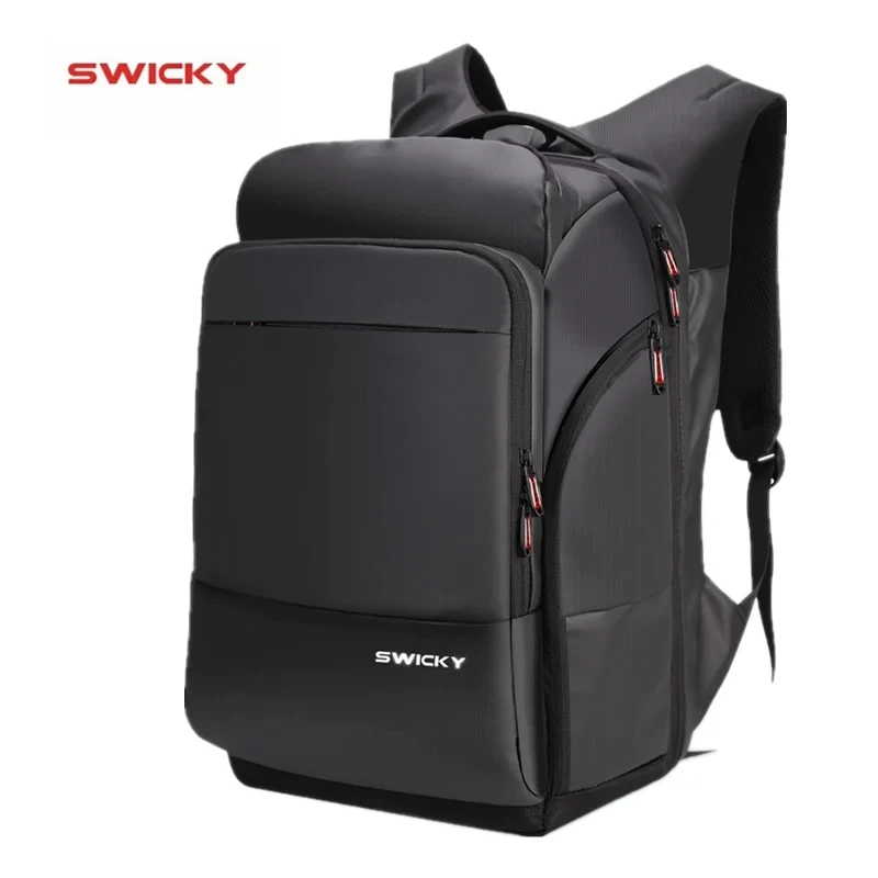 

SWICKY business large capacity men 15.6inch 17inch USB charging travel multifunction anti-theft waterproof male leather backpack