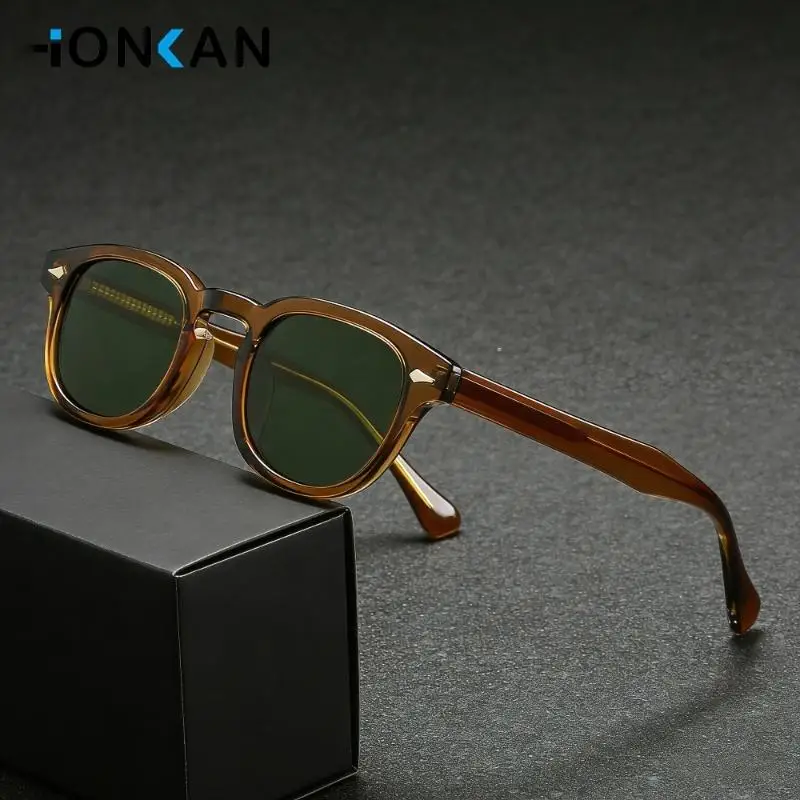 Retro Round Frame Sunglasses Punk Propionic Acid Pin Temple Luxury Sun Glasses Women Outdoor Party Fashion Eyewear UV400