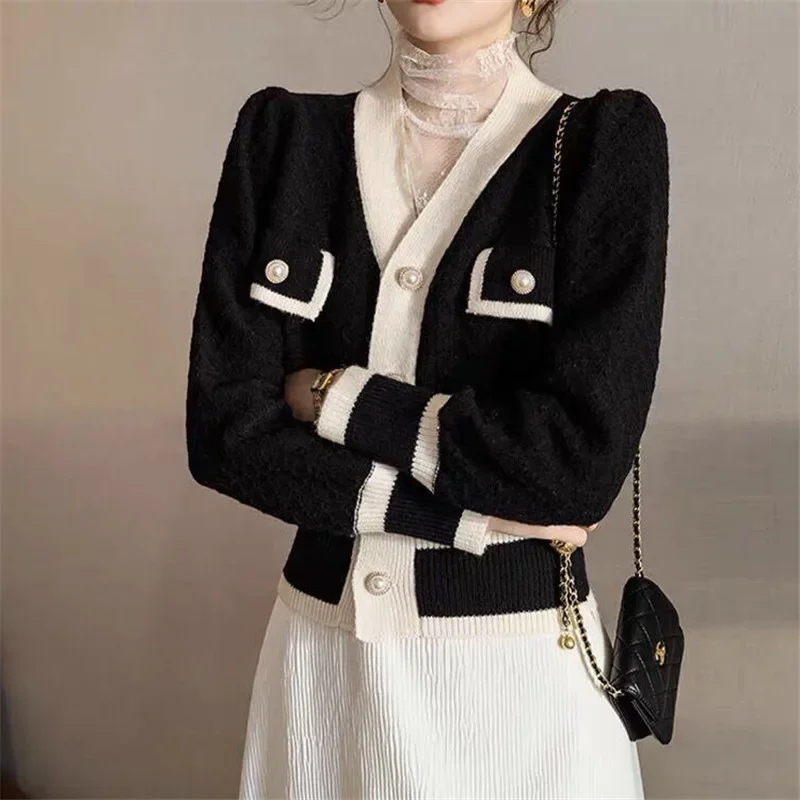 Work Jumpers Autumn Winter Cardigan Long Sleeve Pearls Sweater Women Spring Y2k Spring 2023 Button Sweaters Y2k Pullovers