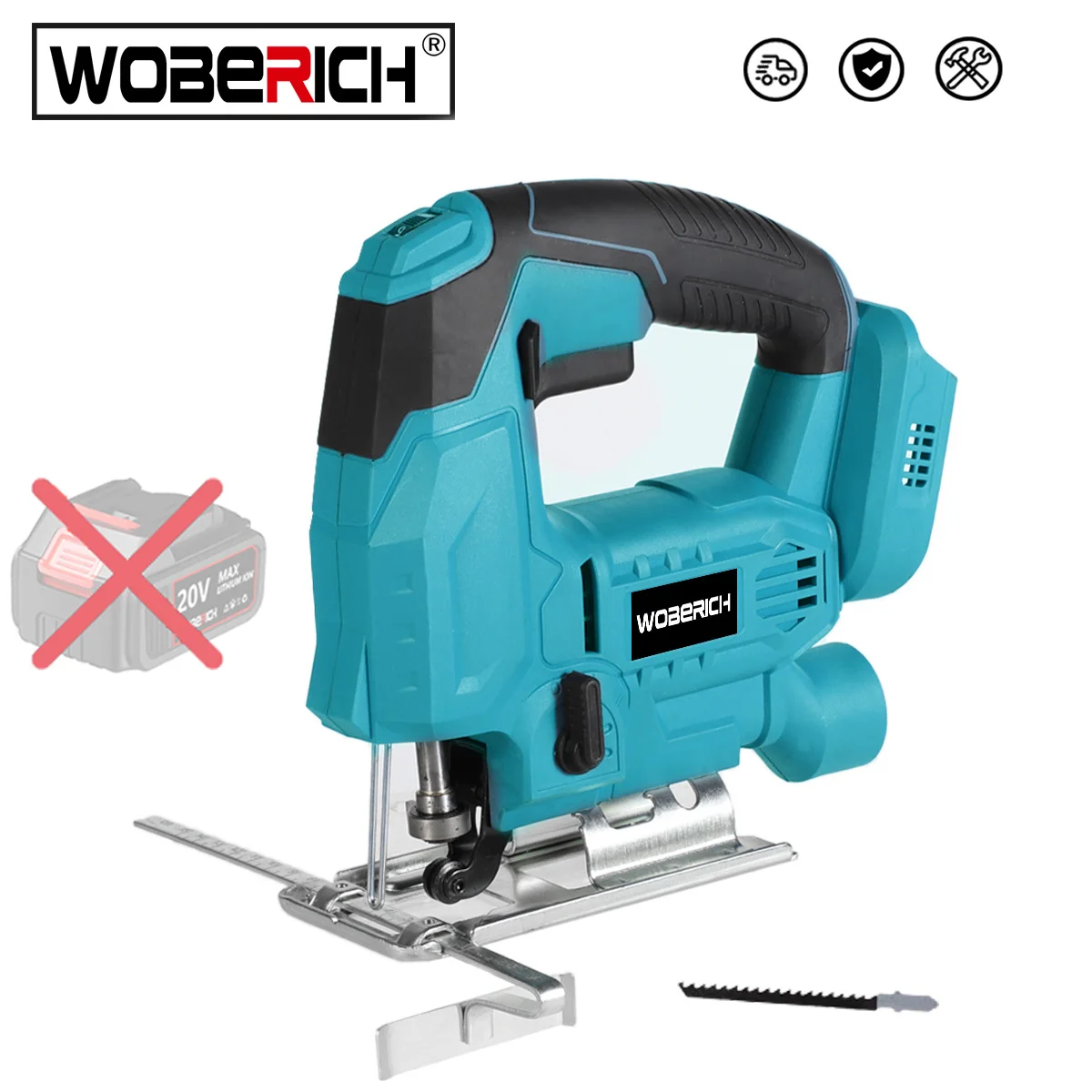 

Cordless Jigsaw Electric Jig Saw 65mm 2800RPM Portable Woodworking Power Tool Adjustable Woodworking for Makita 18-21V Battery