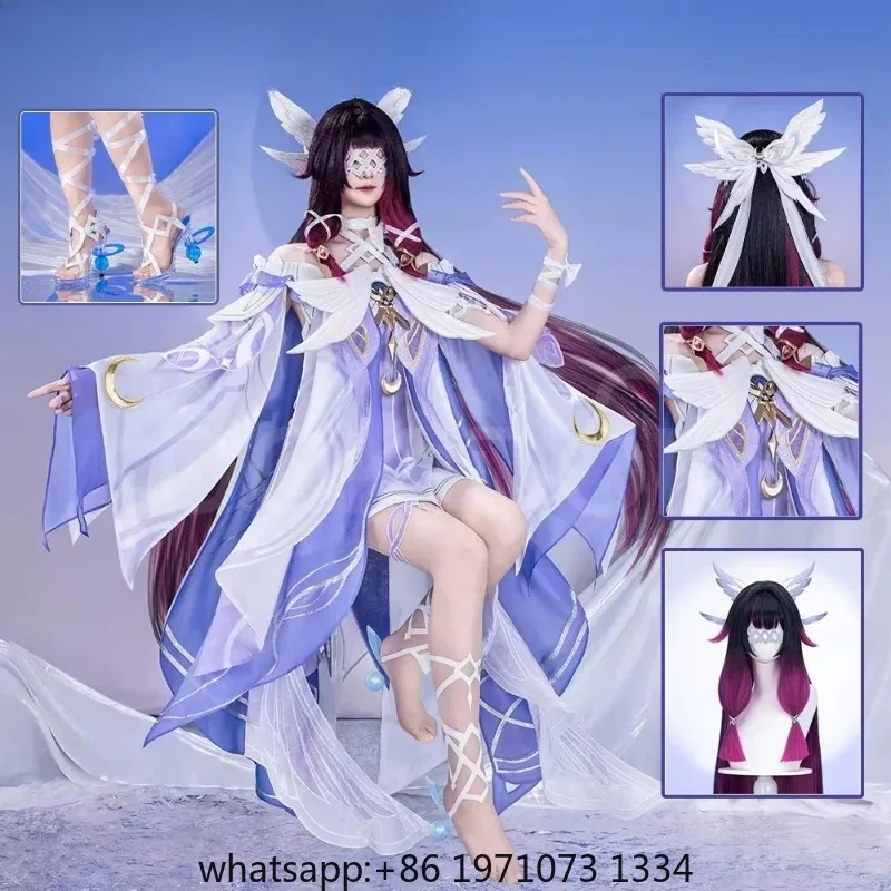 Columbina Cosplay Costume Genshin Impact【S-3XL】DokiDoki-R Columbina Hypersalenia Wig Shoes Plus Size