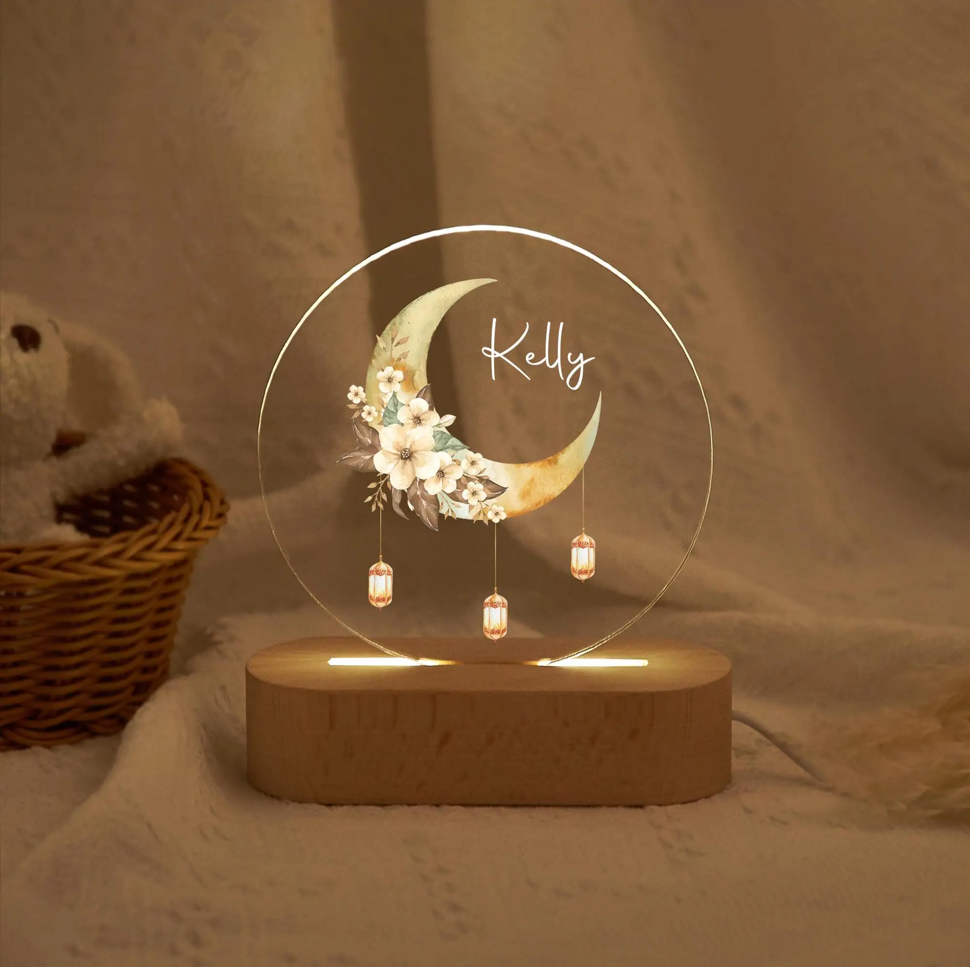 

Ramadan Theme LED Night Light Customizable Gift for Acrylic LED Lamp Ramadan Festivel Gift Decoration