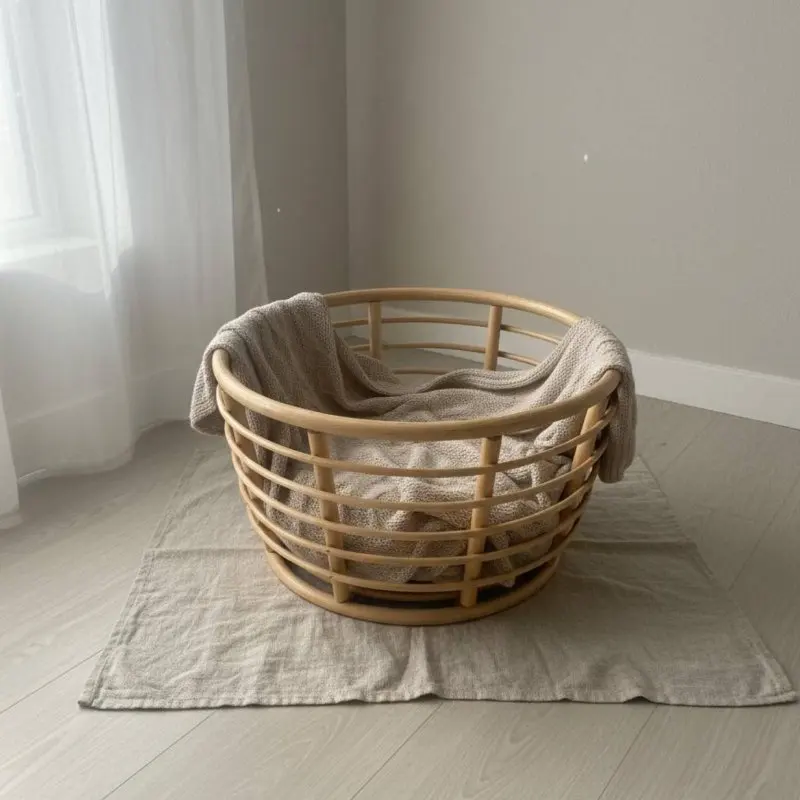 Rattan Newborn Photography Basket Rustic Elegance Newborn Photography Basket Handmade Infant Photo Lounger Growth Commemorative
