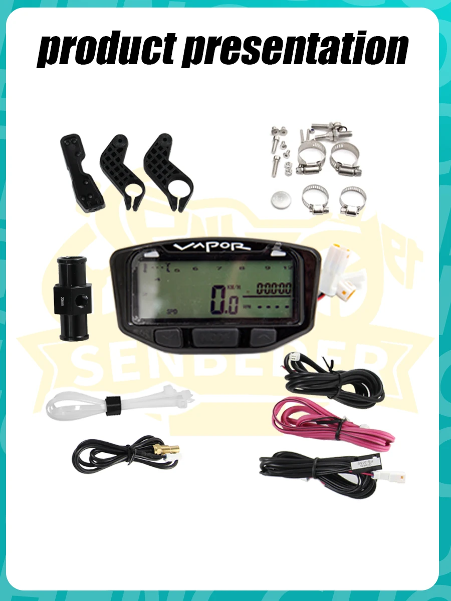 Steam Digital Motorcycle Universal Speedometer Counter Tachometer Kit UTV/ATV For Yamaha Kawasaki Polaris Trail Tech 752-119Stea