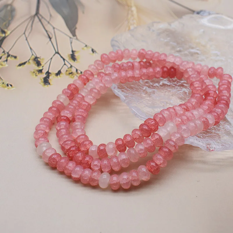 5x8mm 50pcs/bag Mixed Color Glass Bead Wheel Flat Round Loose Beads for Jwelry Making DIY Accessories Handmade image 3