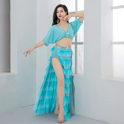 New Belly Dance Performance Clothings Women Dance Costumes Top  Long Skirt Stage Wear Practice outfit