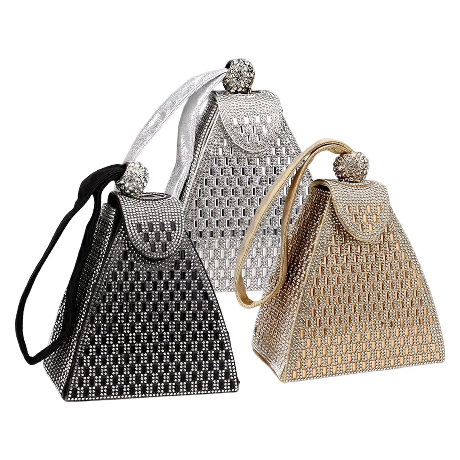 

Elegant Clutch Purse Handbag Triangle Ladies for Women Evening Bag with Handle Tote for Party Events Female Wedding Banquet