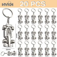 20Pcs F1 Car Key ring for Gift, Alloy Racing Keychain, Auto Model Key chain for Birthday Souvenir
