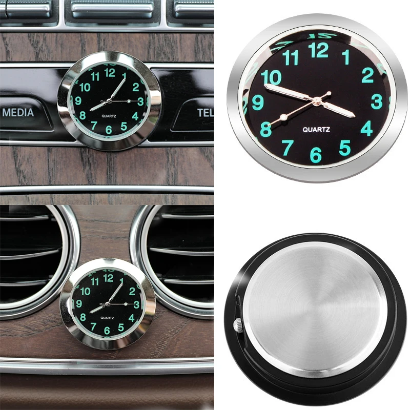 Car Clock Luminous Quartz Watch Car Decoration Quartz Clock Car Interior Decoration Dashboard Clock Easy Installation Stick Type
