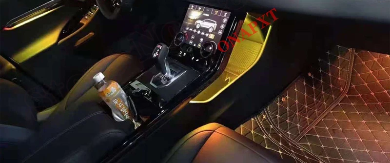 

Ambient Light 10 colors Set Decorative LED Atmosphere Lamp illuminated Strip For Range Rover Evoque 2020 Sreen Control