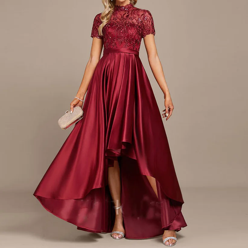 

SKMY 2023 European and American Elegant Evening Gowns New Luxury Temperament Host Wine Red Engagement Dress Dress Fishtail Dress