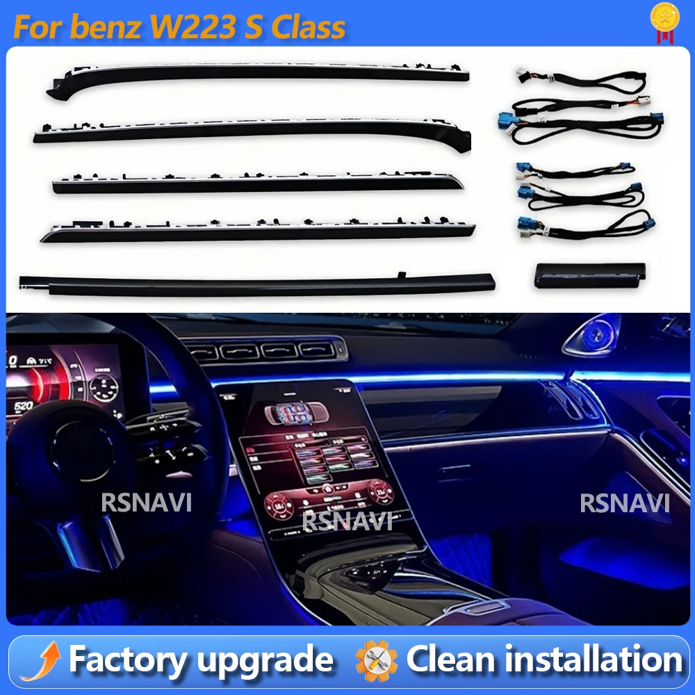 

For Mercedes-Benz W223 S Class Active Ambient Light Sync Original 64 Colors Ambient Lighting Decoration Atmosphere Lamp
