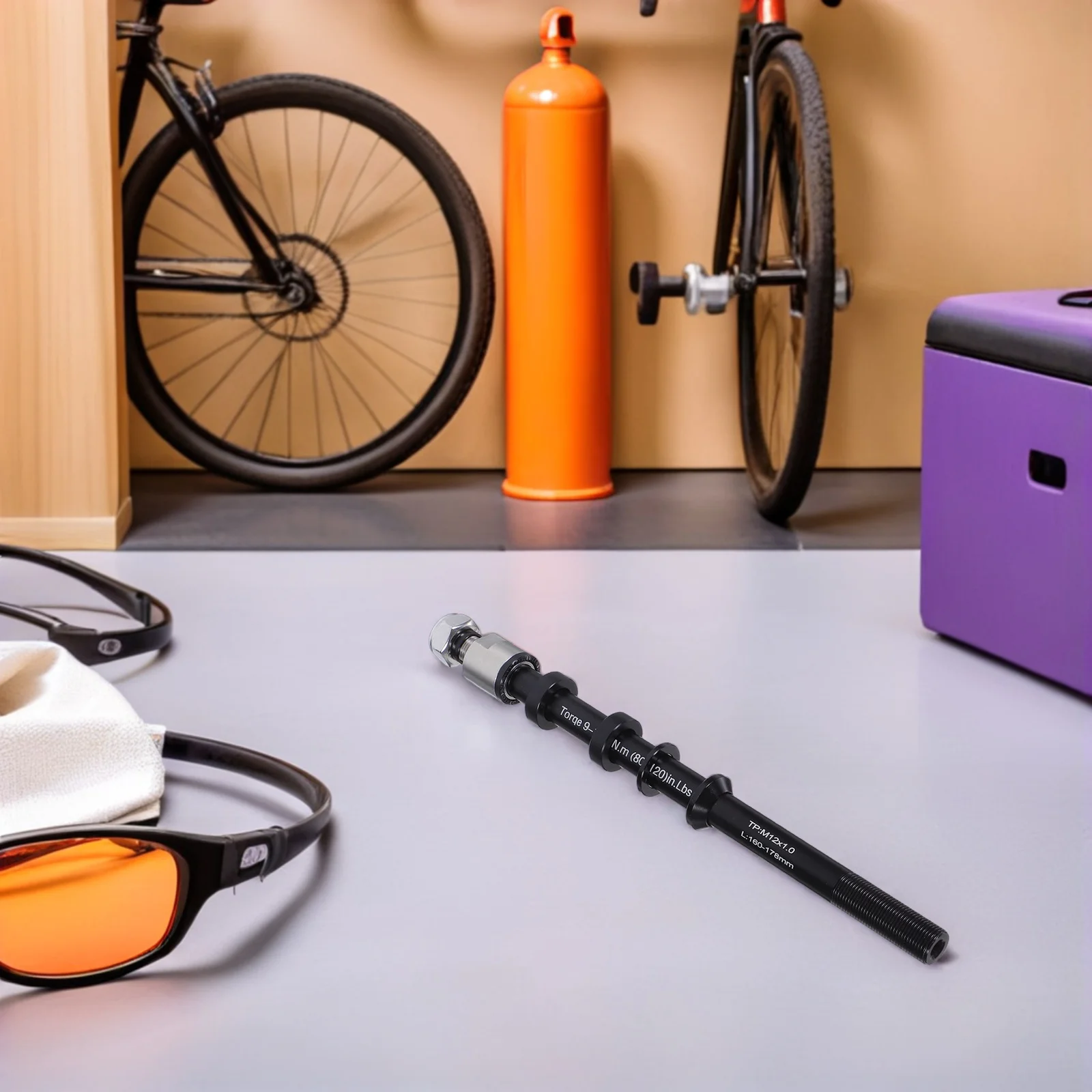 

1Set Bike Trailer Axle Kit Black Hollow Axle Shaft Front Rear Quick Release Skewer for Universal Trainer Mount Cycling