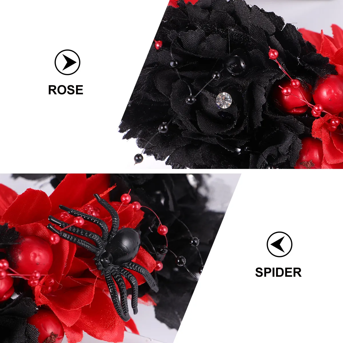 1Pcs Floral Hair Hoop Simulated Rose Headwear Dark Red Elegant Silk Cloth Halloween Hairband Women Wedding Party Photography