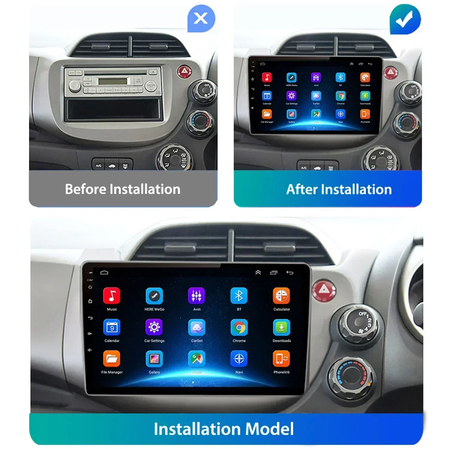 2 Din Android 13 Car Radio for HONDA FIT JAZZ 2007-2013 Multimedia Video Player GPS Navigation RDS 4G Carplay Head Unit