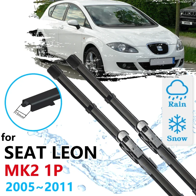 Escobillas de limpiaparabrisas delanteras de coche para Seat Leon Mk2 1P 2005 2006 2007 2008 2009 2010, limpieza de parabrisas, accesorios para ventana de coche