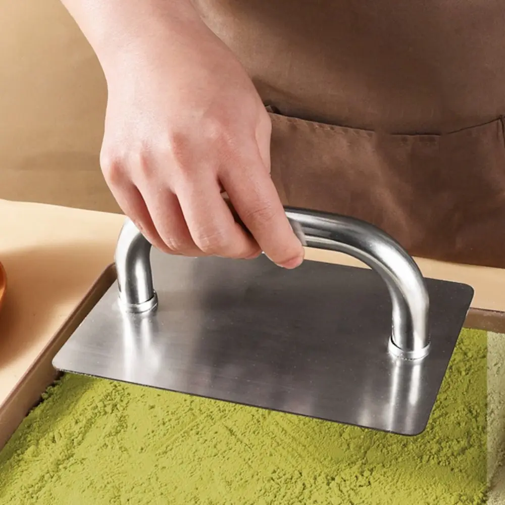 

Stainless Steel Burger Patty Press Rectangular High-Grip Handle Dough Compactor Professional Snowflake Crisp Presser Pastries