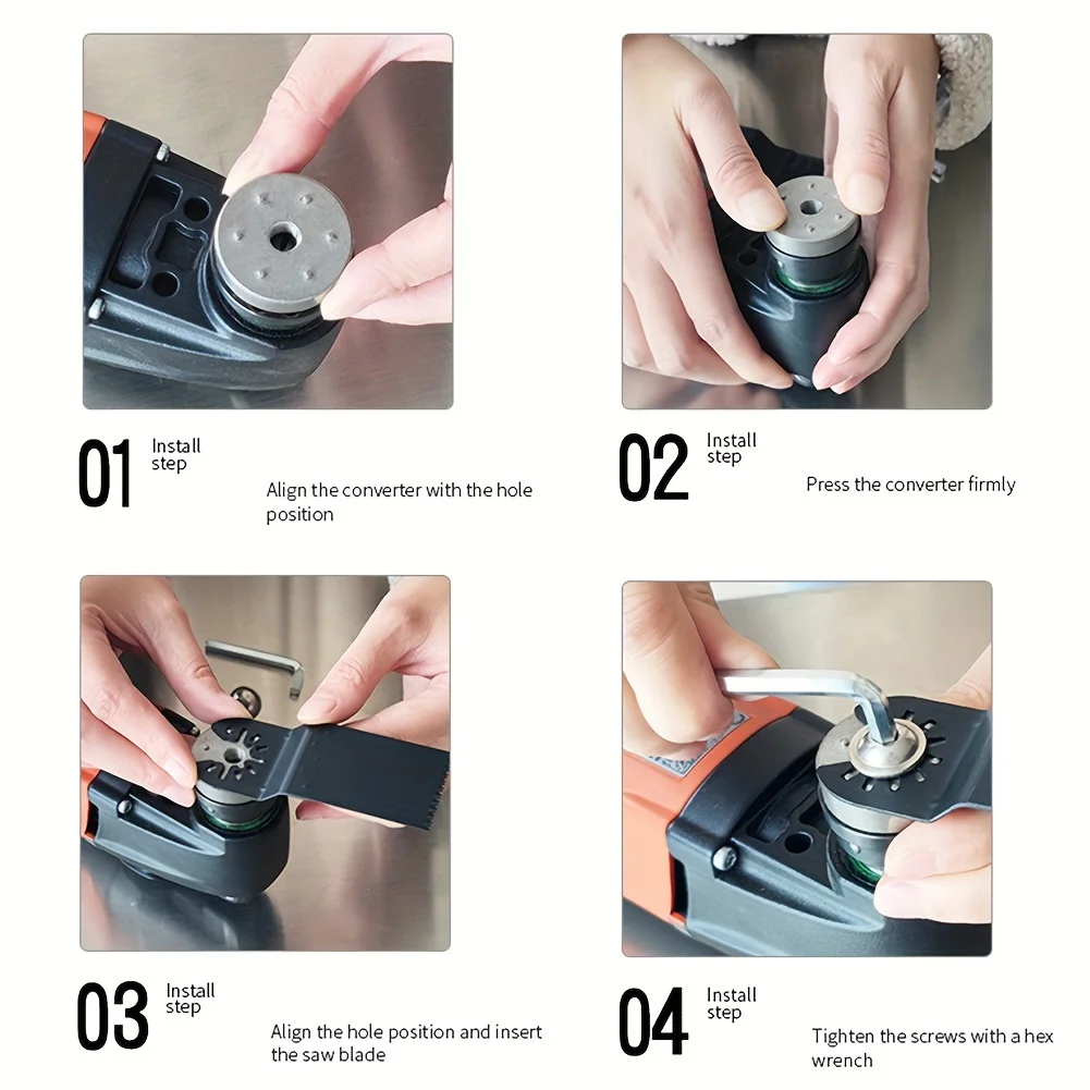 1Set Metal Starlock Adapter ConverterTool Oscillating Saw Blade Adapter Star Lock System Compatible Adapter Kit Contact adhesion