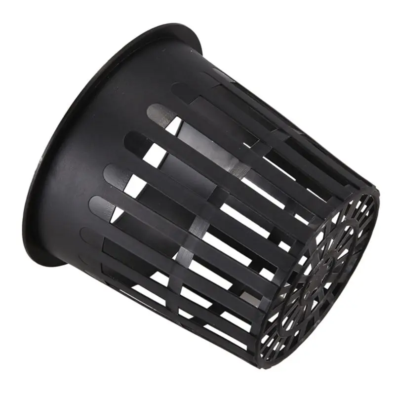 AC23-60 Pack 4 Inch Net Cups Slotted Mesh Wide Lip Filter Plant Net Pot Bucket Basket For Hydroponics