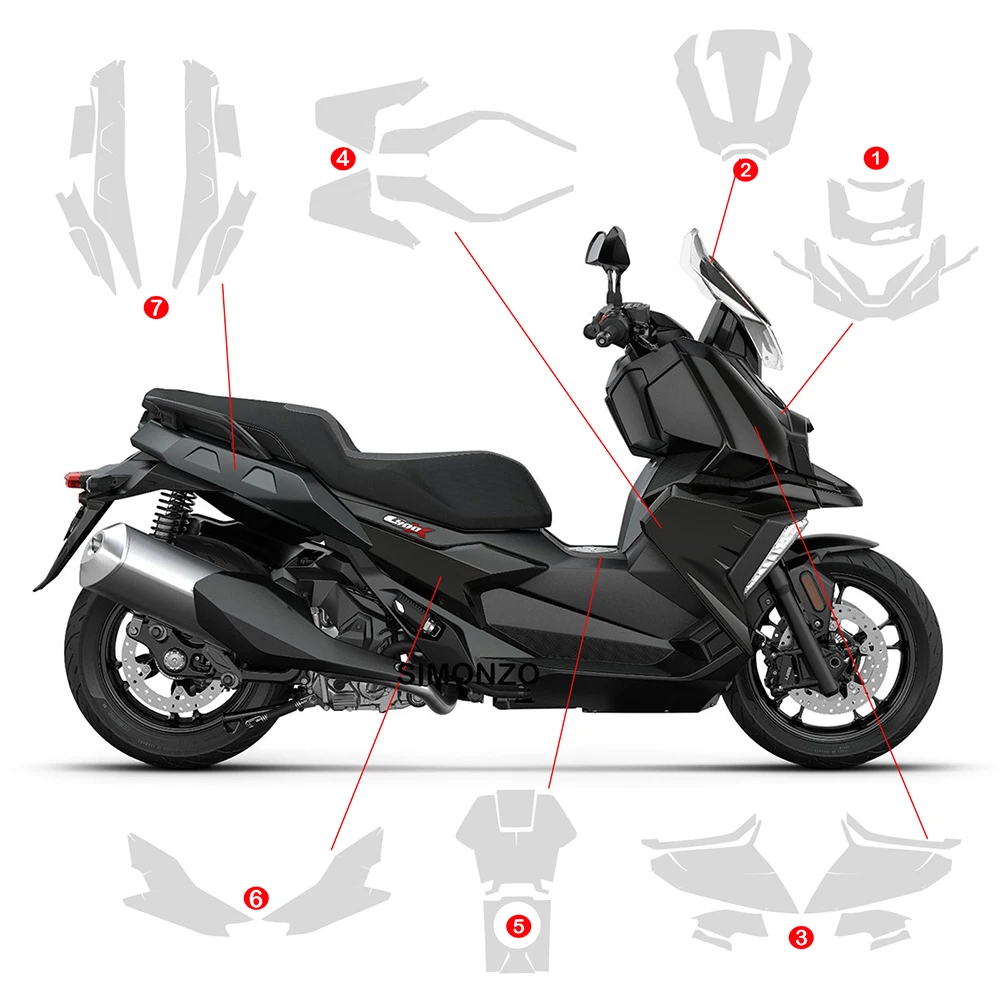New 2025 Motorcycle Paint Protective Film For BMW C400X C 400X C400 X TPU Stickers Protect Fairing Anti-scratch Translucent Film