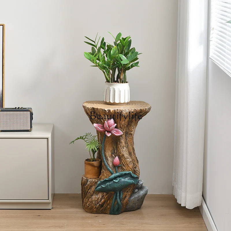 02 Flower stand Shelf Balcony Floor-to-ceiling indoor living room decoration ornament Flower table Non-solid wood succulent flow