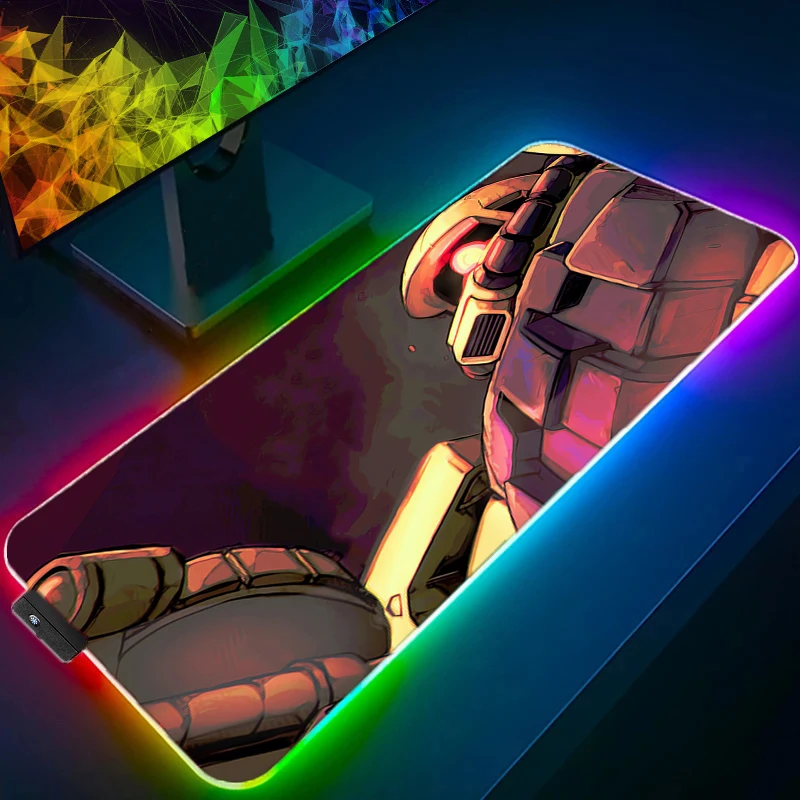 

RGB Mouse Pad Rubber Table Mobile Suit Gundam Large Gamer Xxl Desk Mat Computer Keyboard Gaming Accessories Carpet Mousepad