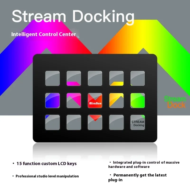 StreamDeck Visual Keyboard LCD Button 15Key Live Content Creation Controller Custom Button For Windows/MacOS/Android/iOS Gifts