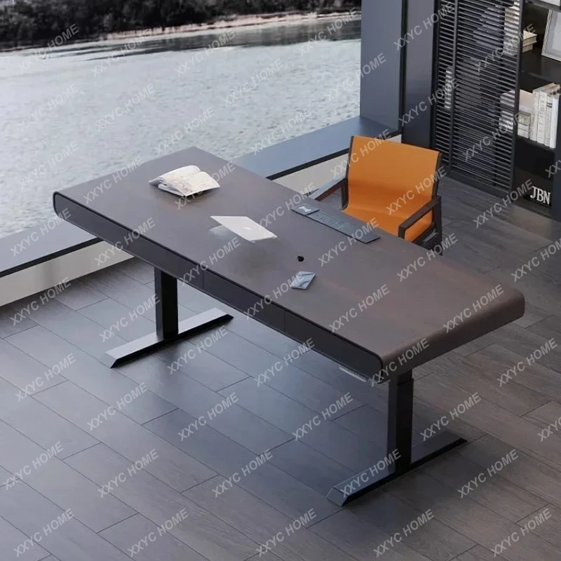 

A Desk light luxury modern home living room solid wood intelligent dual motor electric lifting table