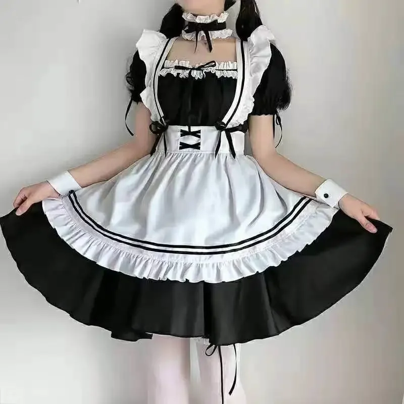 Japanese French Maid Japanese COS Cute Student Dress Lolita Maidservant Big Man Dress Suit Anime