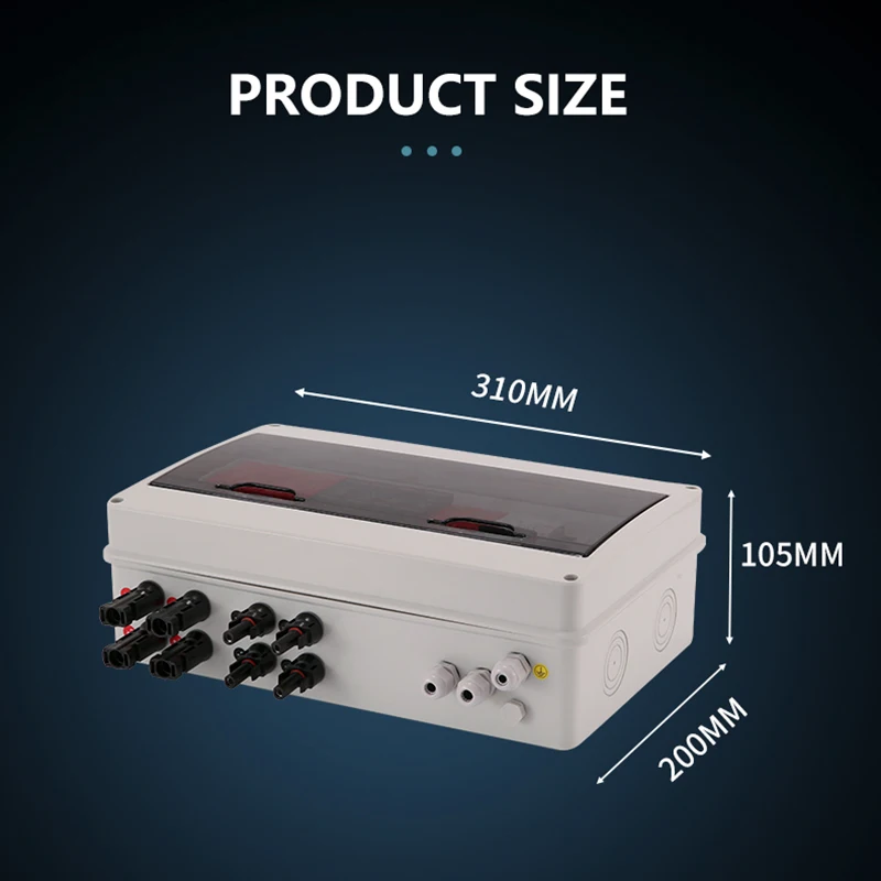 XIONGISOLAR 맞춤형 4 in 1 Out 4 스트링 태양광 발전 Pv Dc 어레이 태양광 패널 시스템용 플라스틱 배터리 결합기 상자