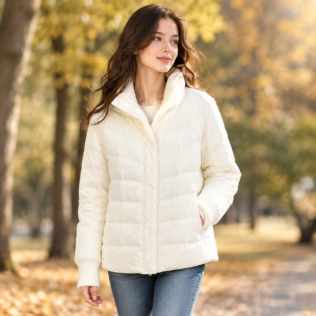 Thick Loose Fit Coat with Regular Length Japanese and Korean Casual Warmth Retention Lightweight Warm Jacket Autumn Women Jacket