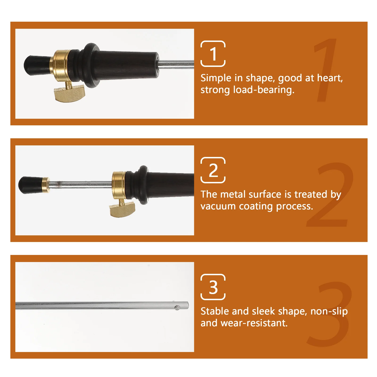 

High-Strength Cello Endpin Support Rod Solid Ebony Build Resists Deformation Supports Full Instrument Weight Cello Performance