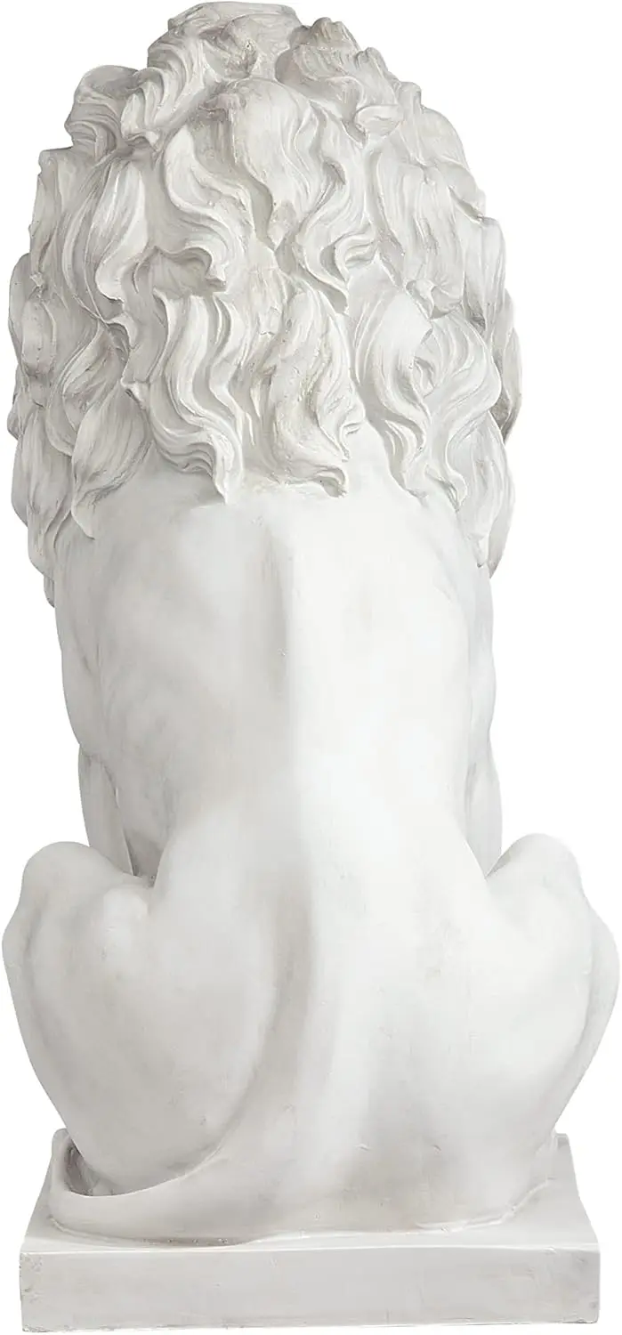 Estátua leão da bélgium Sentinela, feita de resina polimérica, acabamento em pedra antiga, 13 polegadas de largura, 21 polegadas de profundidade