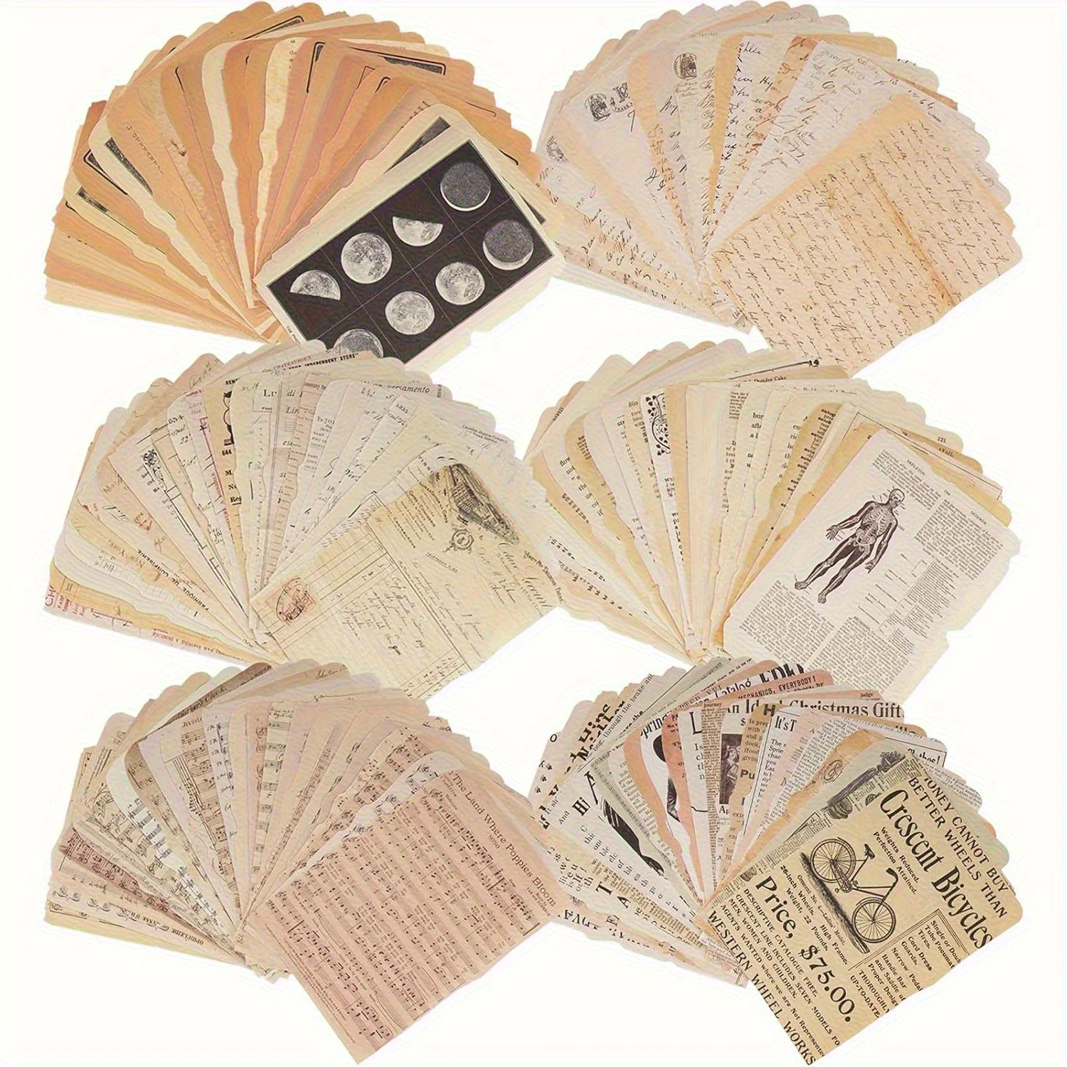 

25pcs/Pack Antique Vintage Scrapbooking Paper Pack, DIY Decorative Sticker and Tape Set for Journals and Books