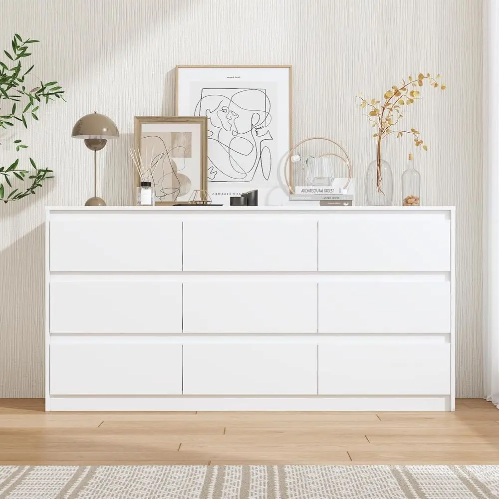 침실, 거실 또는 복도용 63칸 나무 서랍장 정리함 (화이트)