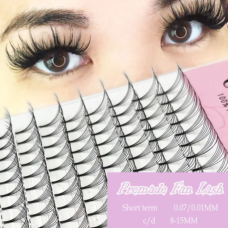 CoMango Premade Volume Lash Fans 3D/4D/5D/6DShort Stem Soft Fannning Extension Professional Cils Russian Stable Curl Eyelashes