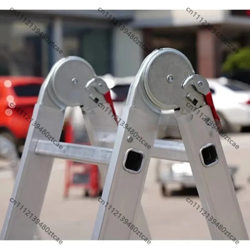 

Aluminum Alloy Folding Ladder, Multipurpose Portable Anti-Slip Step Stool, Home Outdoor Foldable Climbing Maintenance Ladder