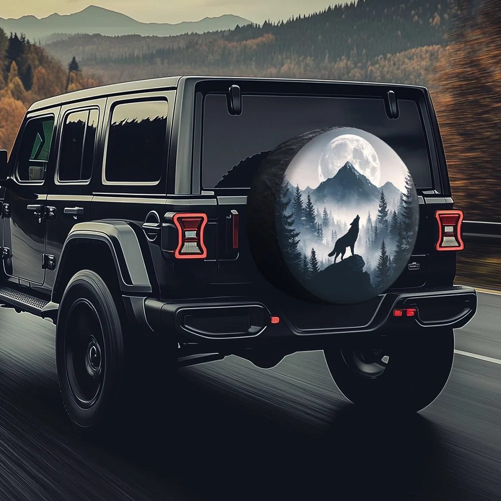 Pokrowiec na koło zapasowe Lone Wolf Moonlight do kempingu, na samochody typu camper, Jeep, SUV, pojazdy 4WD i 4x4, akcesoria samochodowe