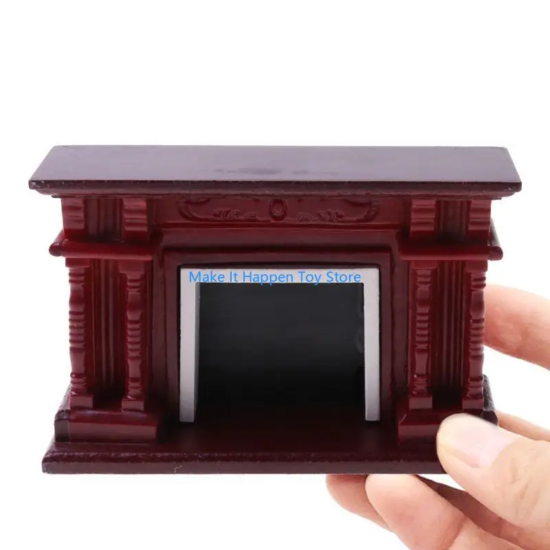 28ec 1:12 Dollhouse Mini Mahagoni Kamin Miniatursimulation Möbel Kinder tun für Spielzeugspielzeug DIY Accessoires