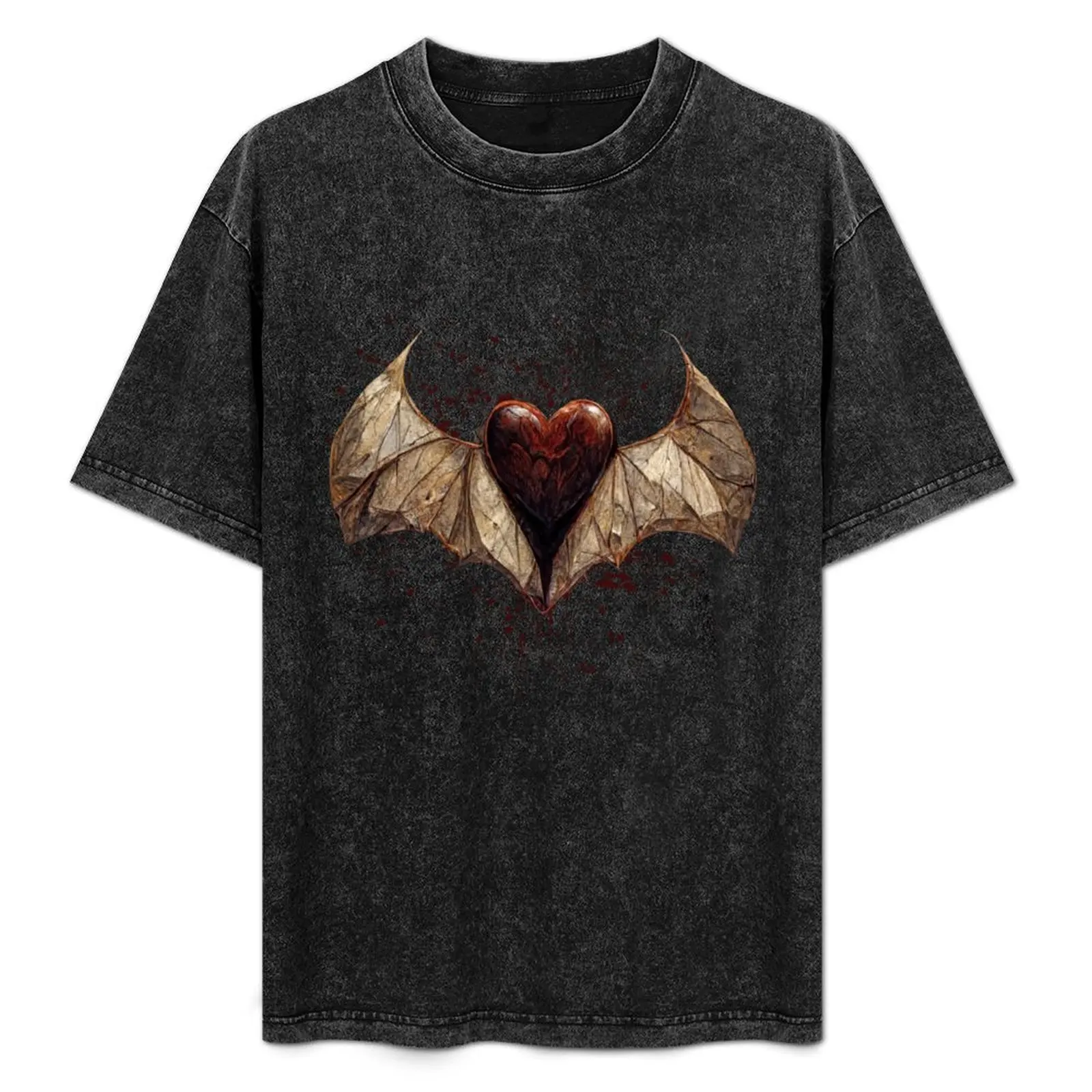 

A Vampire Heart Bat T-Shirt Plus Size Gym Sports T-Shirt