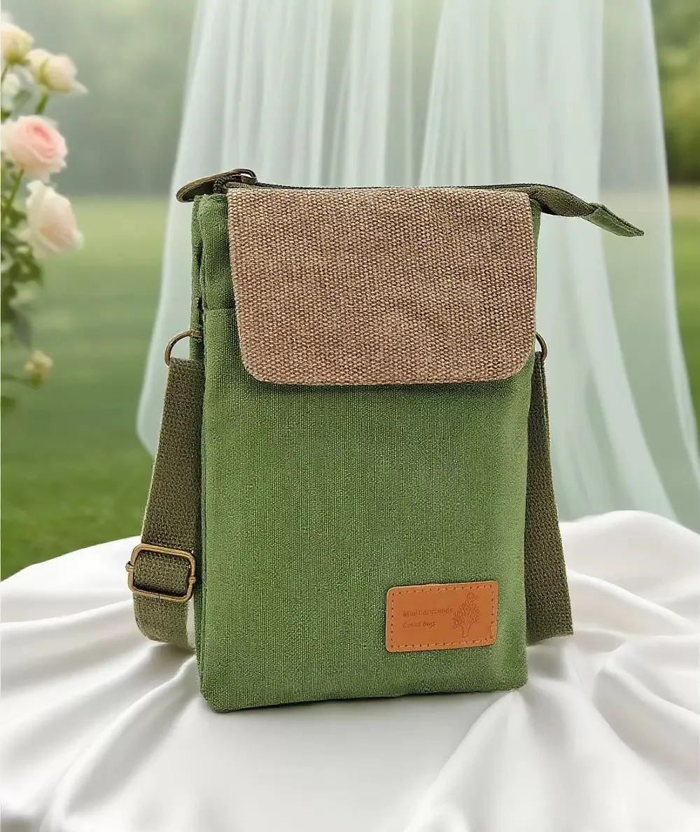 

Mini Fabric Crossbody Bag, Color Contrast Cell Phone Bag, Vintage Shoulder Purse For Women Small Crossbody Bag New All-match