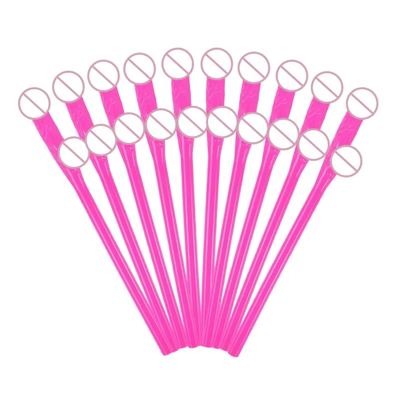 10pcs Bachelorette Party Penis Straws Plastic Novelty Nude Dick Drink Straw For Hen Night Bar Decor Wedding Team Bride Supplies view 3