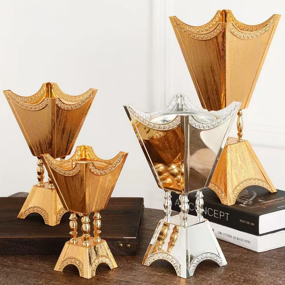 

Exquisite Luster Alloy Incense Burner Box Incense Pile Indoor Decoration,Meditation YoGa Smoke Tray Furnaces,Aromatherapy Stove