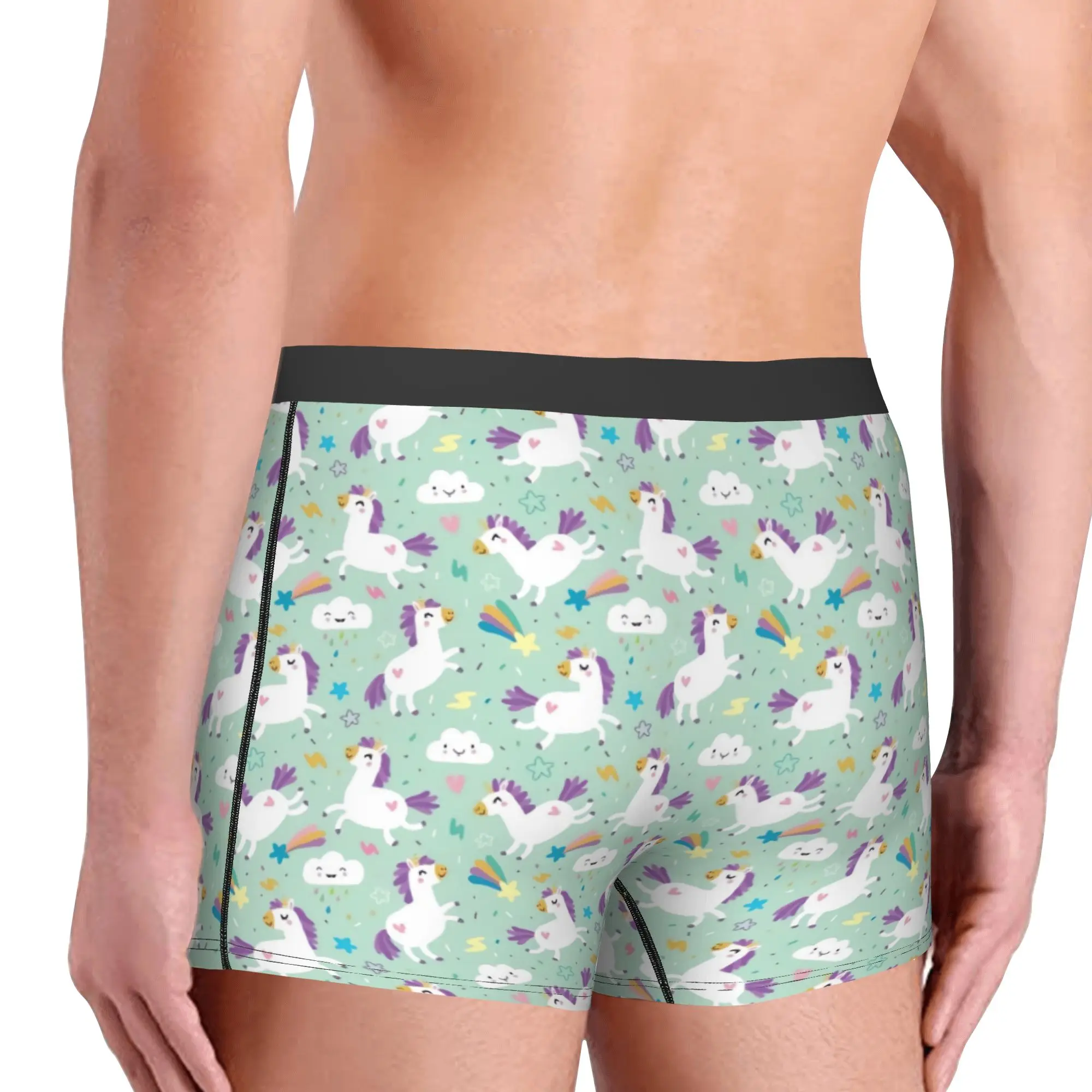 Color Unicorns  Boxers Shorts Men's  Briefs Underwear Fashion Underpants