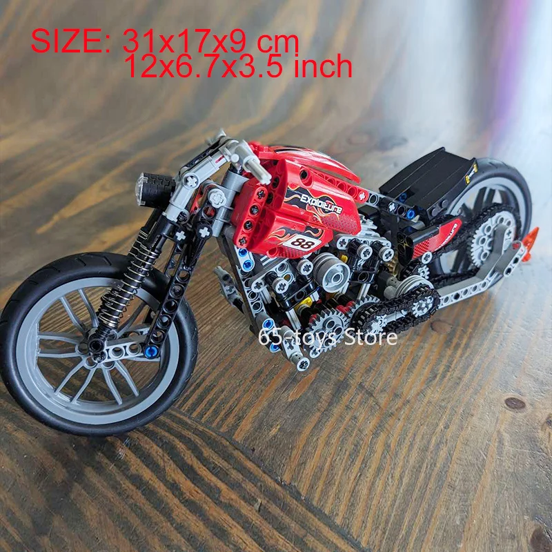 Modelo de motocicleta, juguete educativo de bloques de construcción para niño, regalo de Navidad