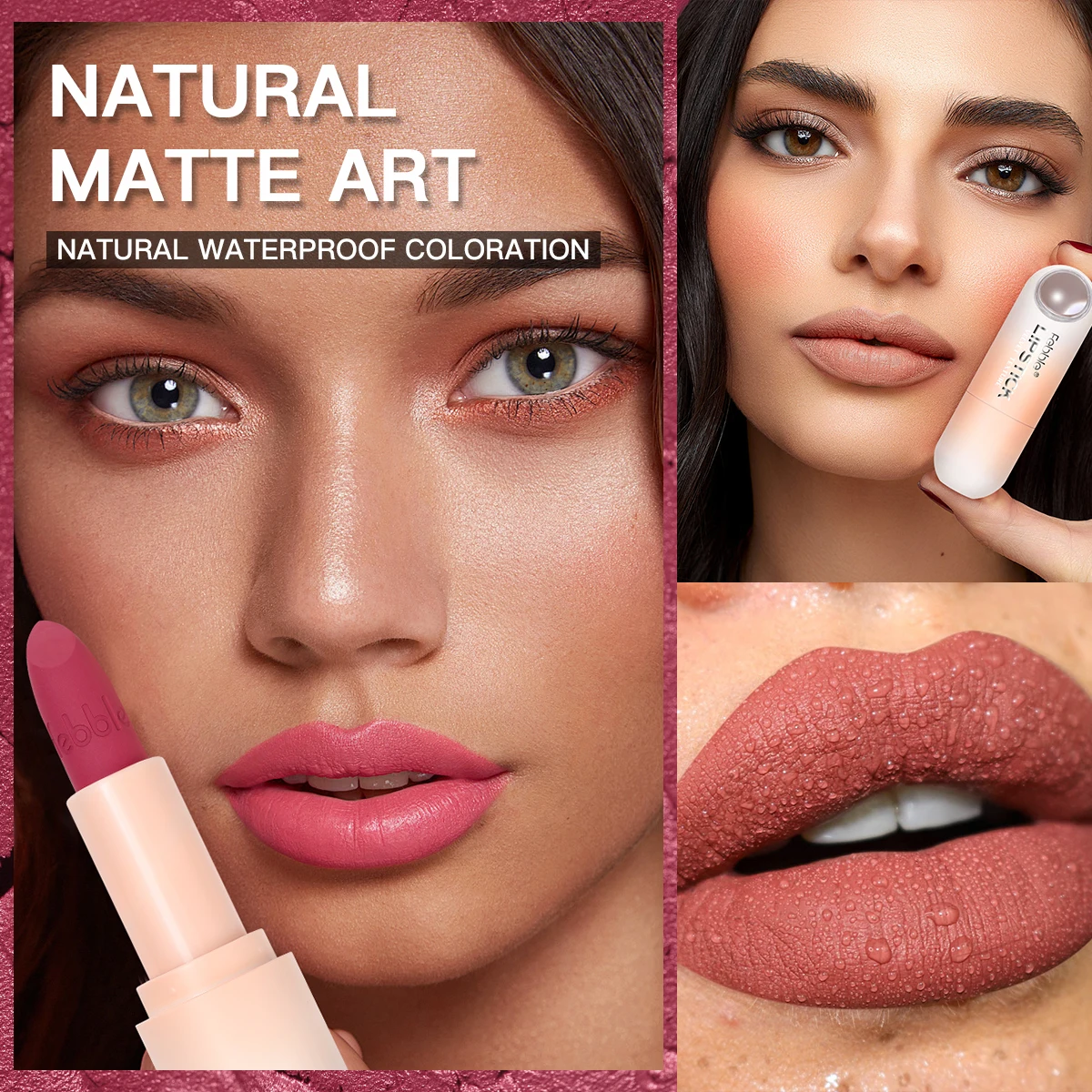 防水マットリップスティック、コントゥアリップスティック、長持ちするべたつかないリップケア化粧品
