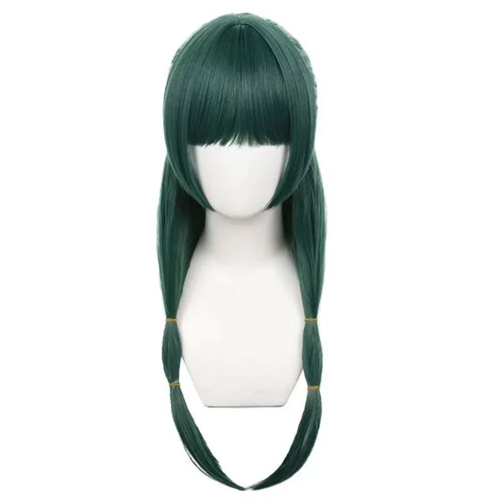 Maomao Anime Wig Cosplay Dark Green | Pre-Styled Half Bun Twin Tails Synthetic Hair Mao Mao Cosplay Wig
